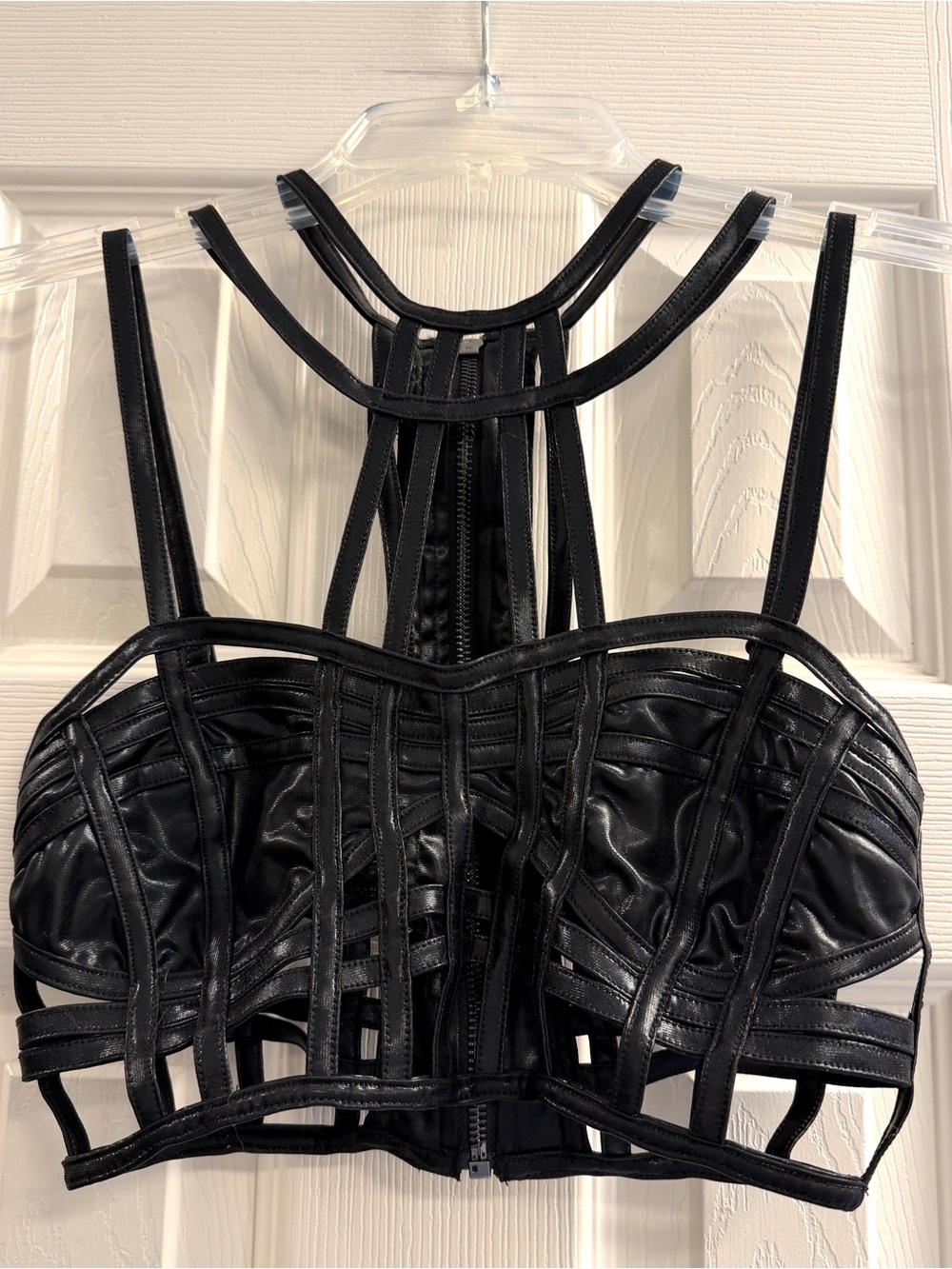 CLUB EXX Black Strappy Cage Bustier Top